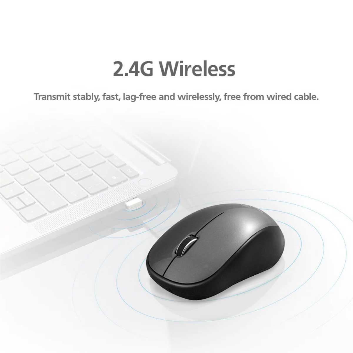MOUSE (เมาส์ไร้สาย) MICROPACK MP-771W ST WIRELESS SILENT MOUSE (GRAY)