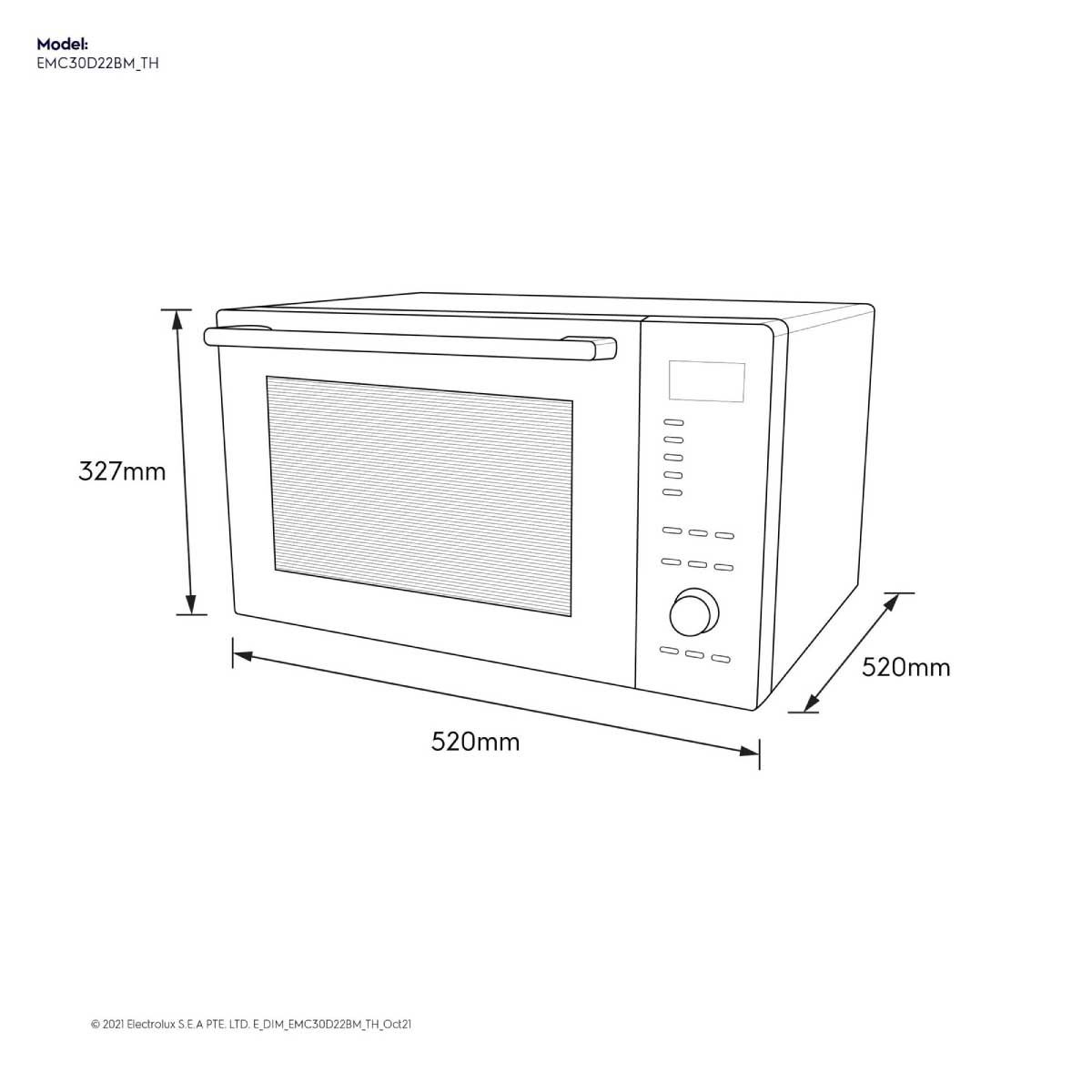 ELECTROLUX ไมโครเวฟ  ความจุ 30 ลิตร ดิจิตอล Convection รุ่นEMC30D22BM