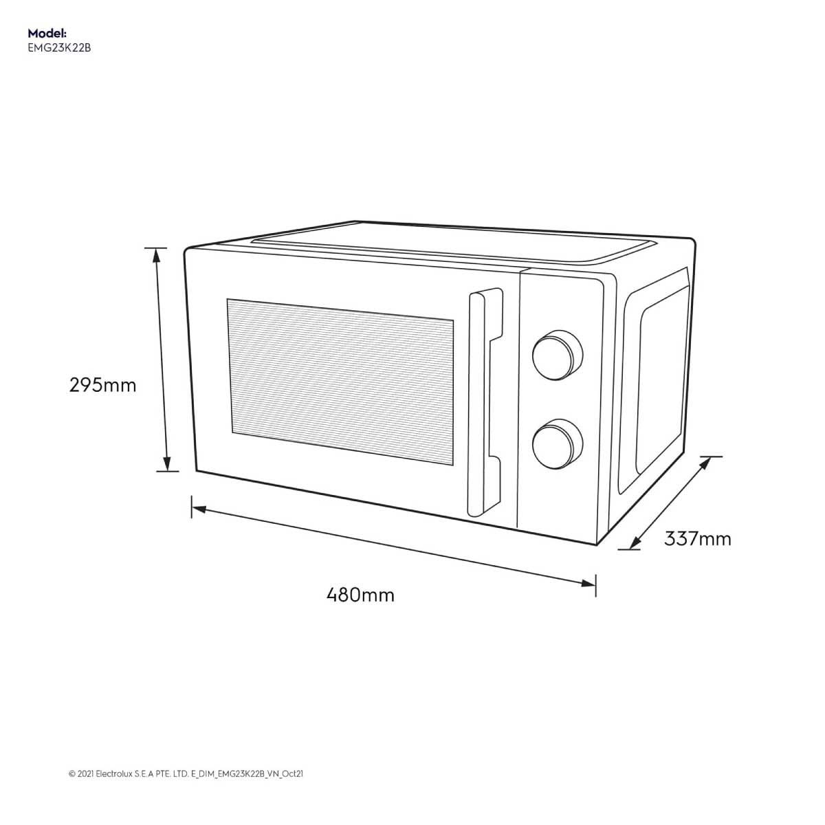 ELECTROLUX ไมโครเวฟ ขนาด 23 ลิตร รุ่น EMM23K22B