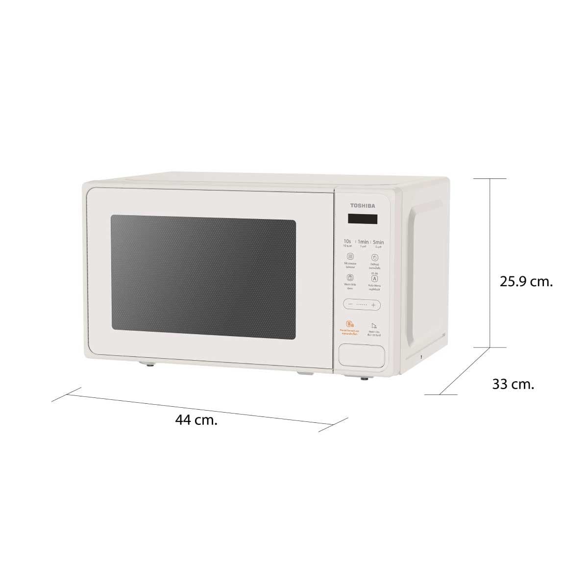 TOSHIBA ไมโครเวฟ20ลิตร 800W ดิจิตอล สีครีม รุ่นMM2- EM20PC(IV)