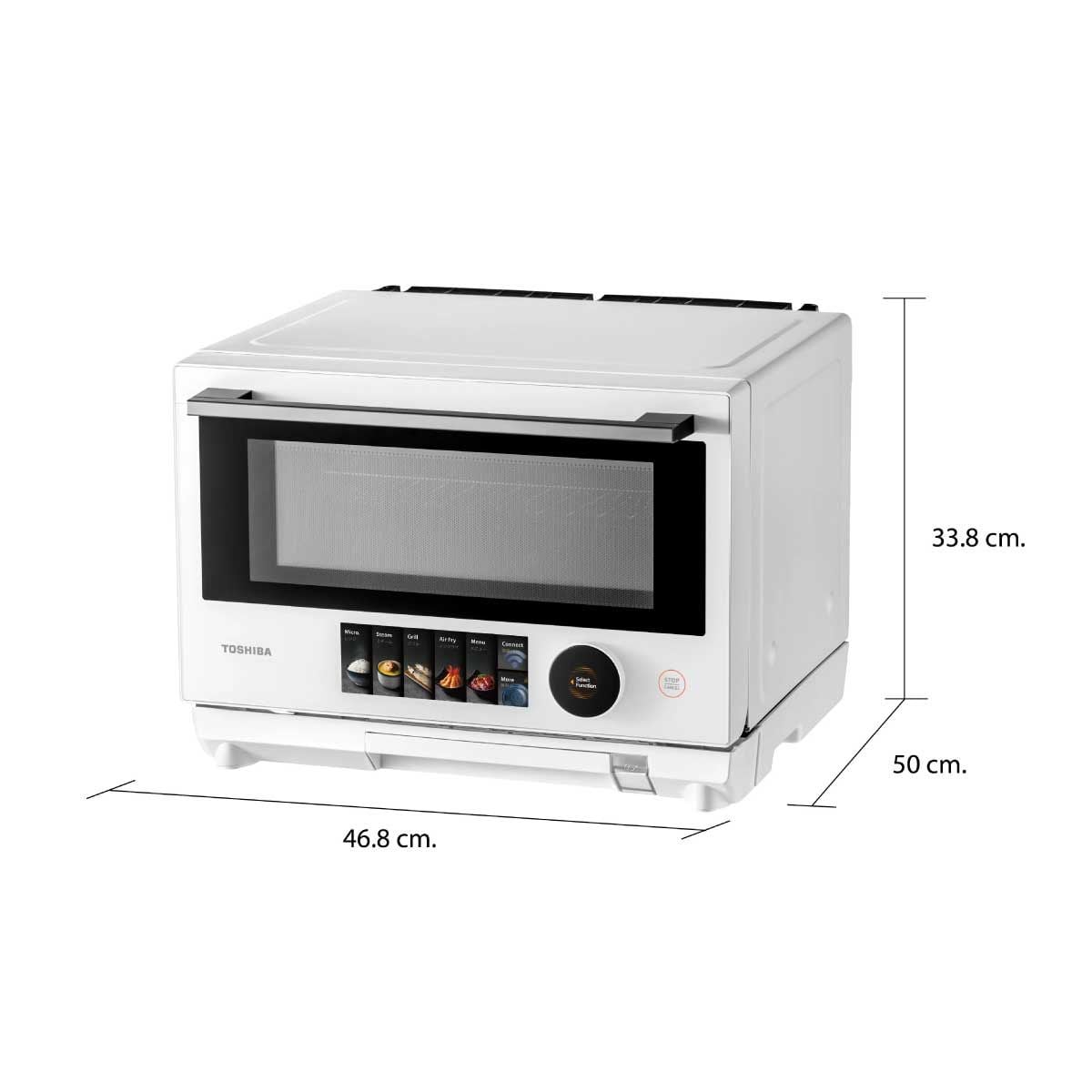 TOSHIBA ไมโครเวฟ25ลิตร INVเวฟ-อบ-ย่าง-นึ่ง สีขาว รุ่นMX2- STR25SF(WH)