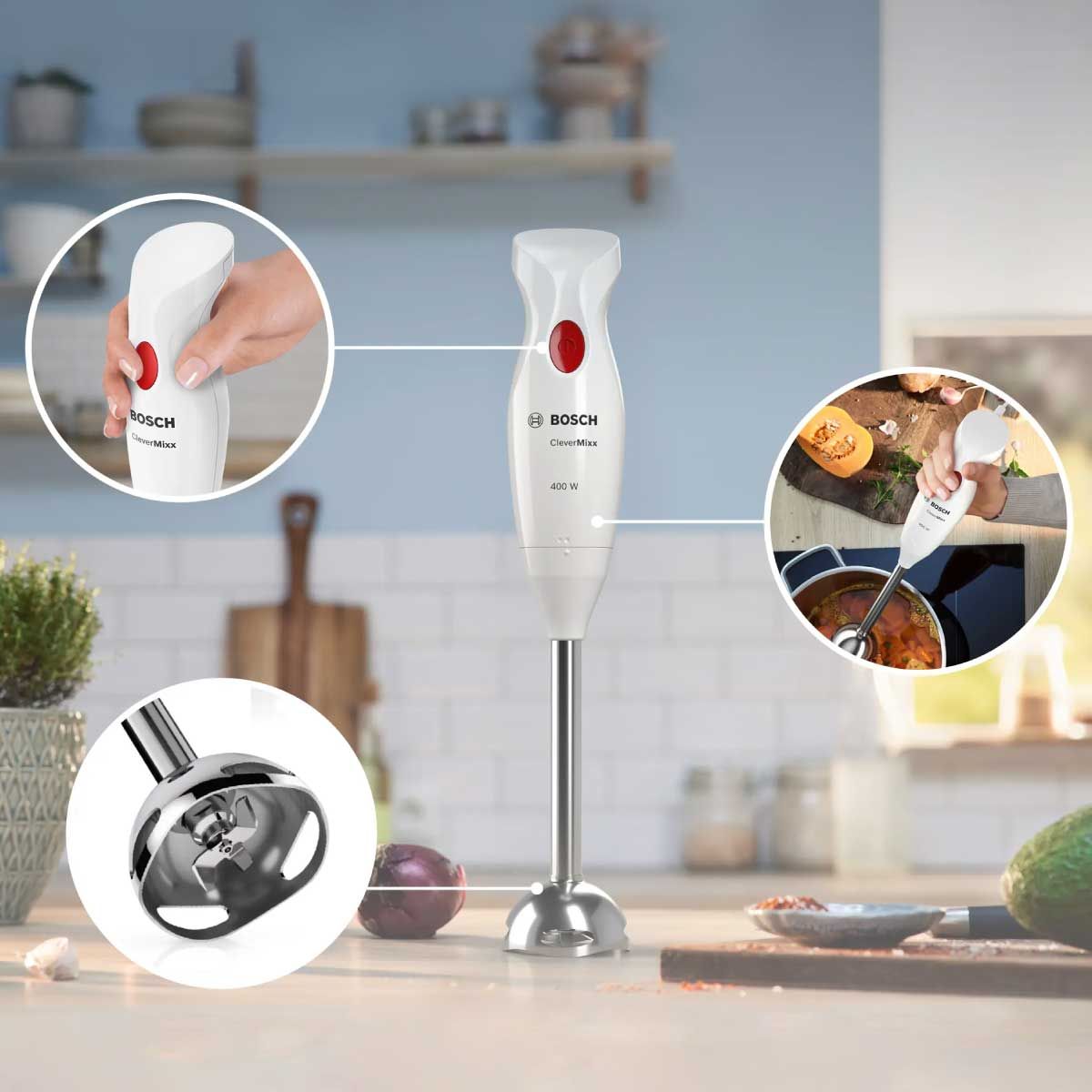 BOSCH   เครื่องบดสับมือถือ400W White รุ่นMSM24100
