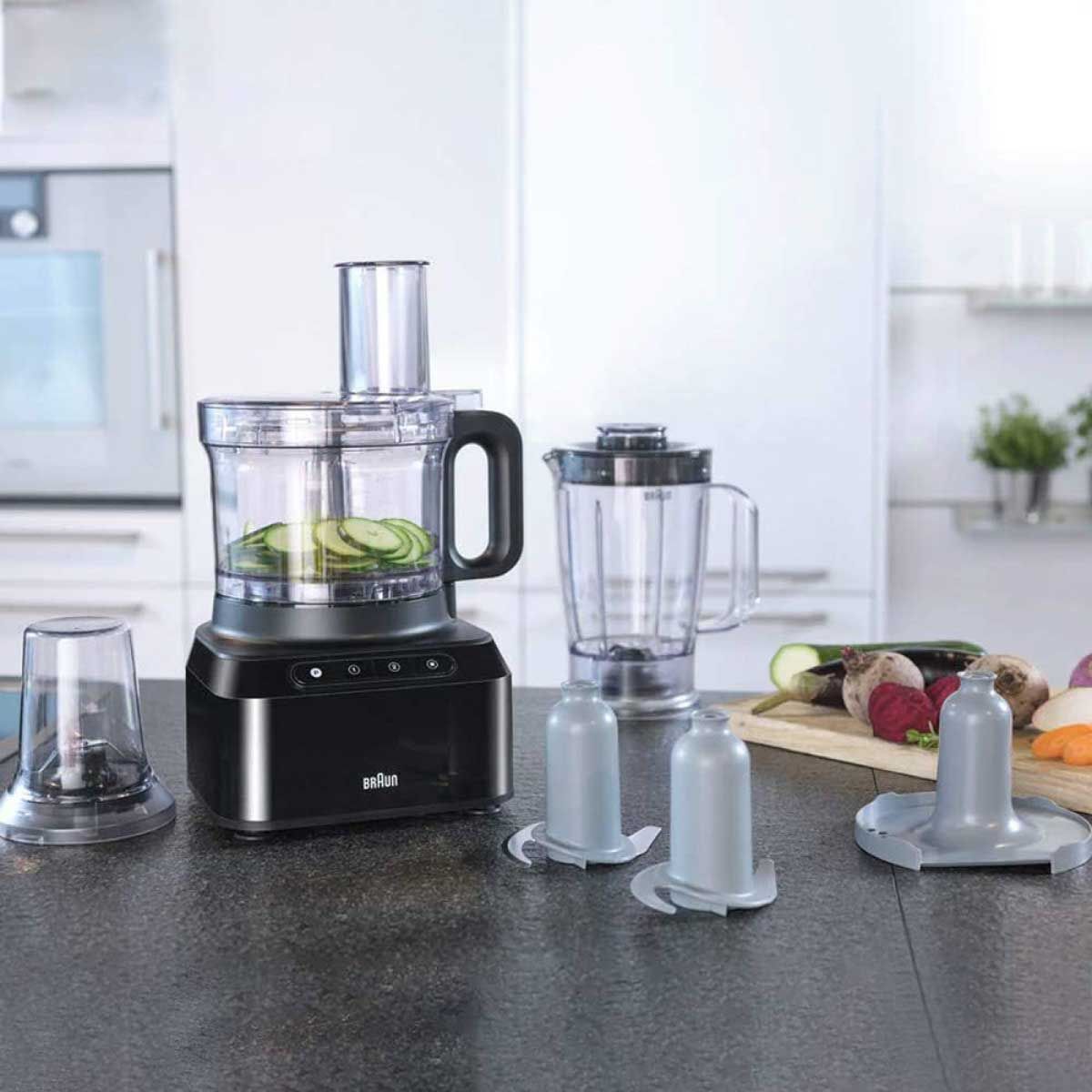 BRAUN เครื่องเตรียมอาหาร BRAUN 800W รุ่น FP3132BK