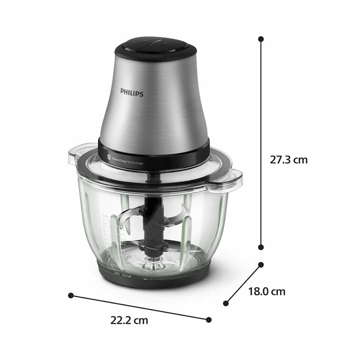 PHILIPS เครื่องบดสับ 500W โถแก้ว รุ่น HR1503/00