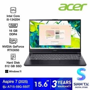 NOTEBOOK (โน้ตบุ๊ค) ACER ASPIRE 7 A715-59G-550T (TITANIUM BLACK)