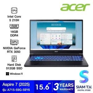 NOTEBOOK (โน้ตบุ๊ค) ACER ASPIRE 7 A715-59G-59Y6 (TITANIUM BLACK)