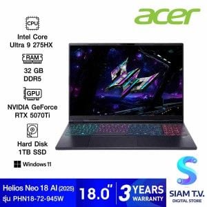 NOTEBOOK (โน้ตบุ๊ค) ACER PREDATOR HELIOS NEO 18 AI PHN18-72-945W (ABYSSAL BLACK)