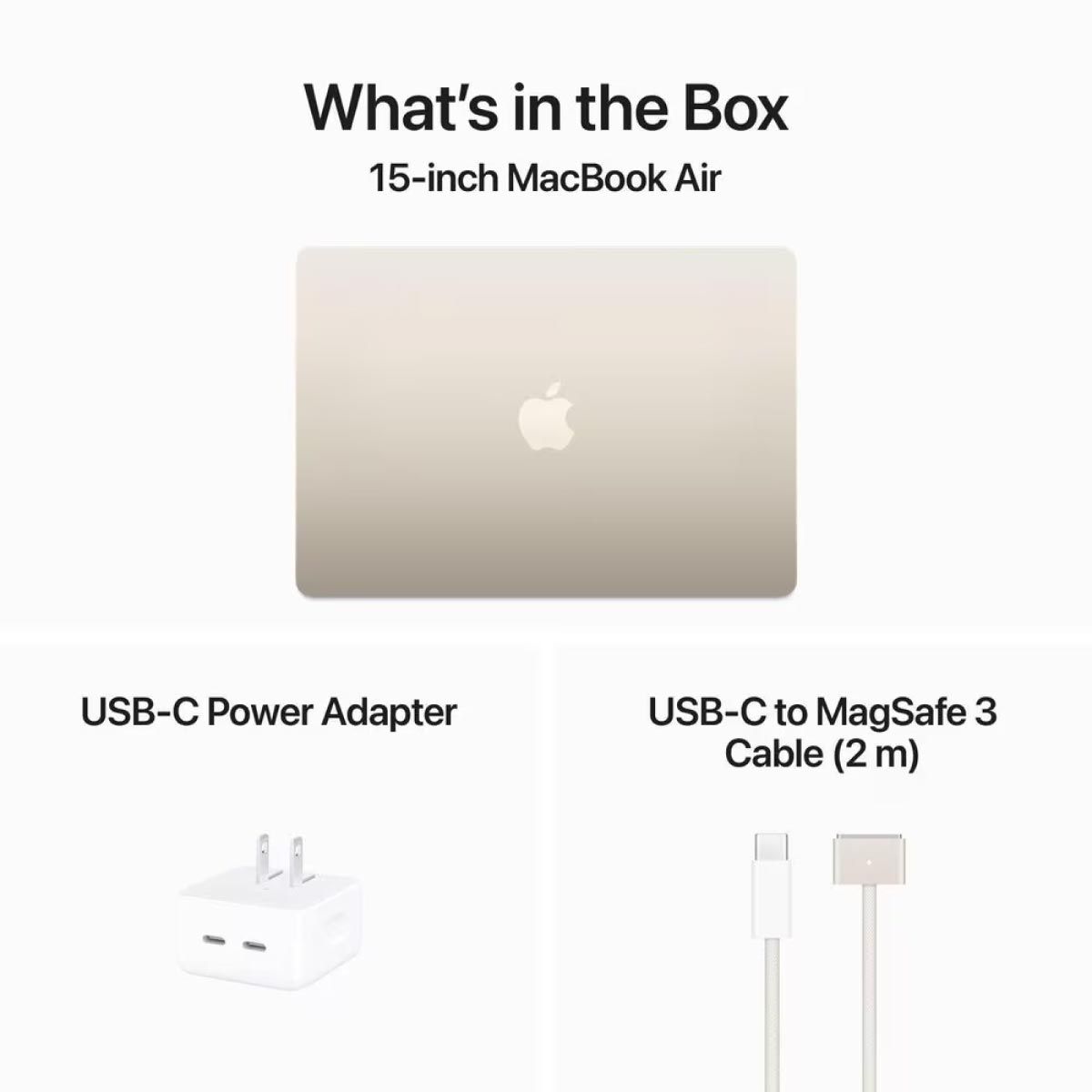 Apple Macbook Air (รุ่น 15 นิ้ว , ชิป M3) 256GB Starlight