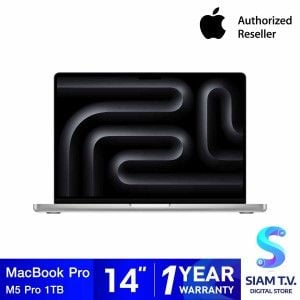 Apple MacBook Pro รุ่น 14 นิ้ว ชิป M5 Pro 15 core CPU and 16 core GPU,24GB/1TB SSD