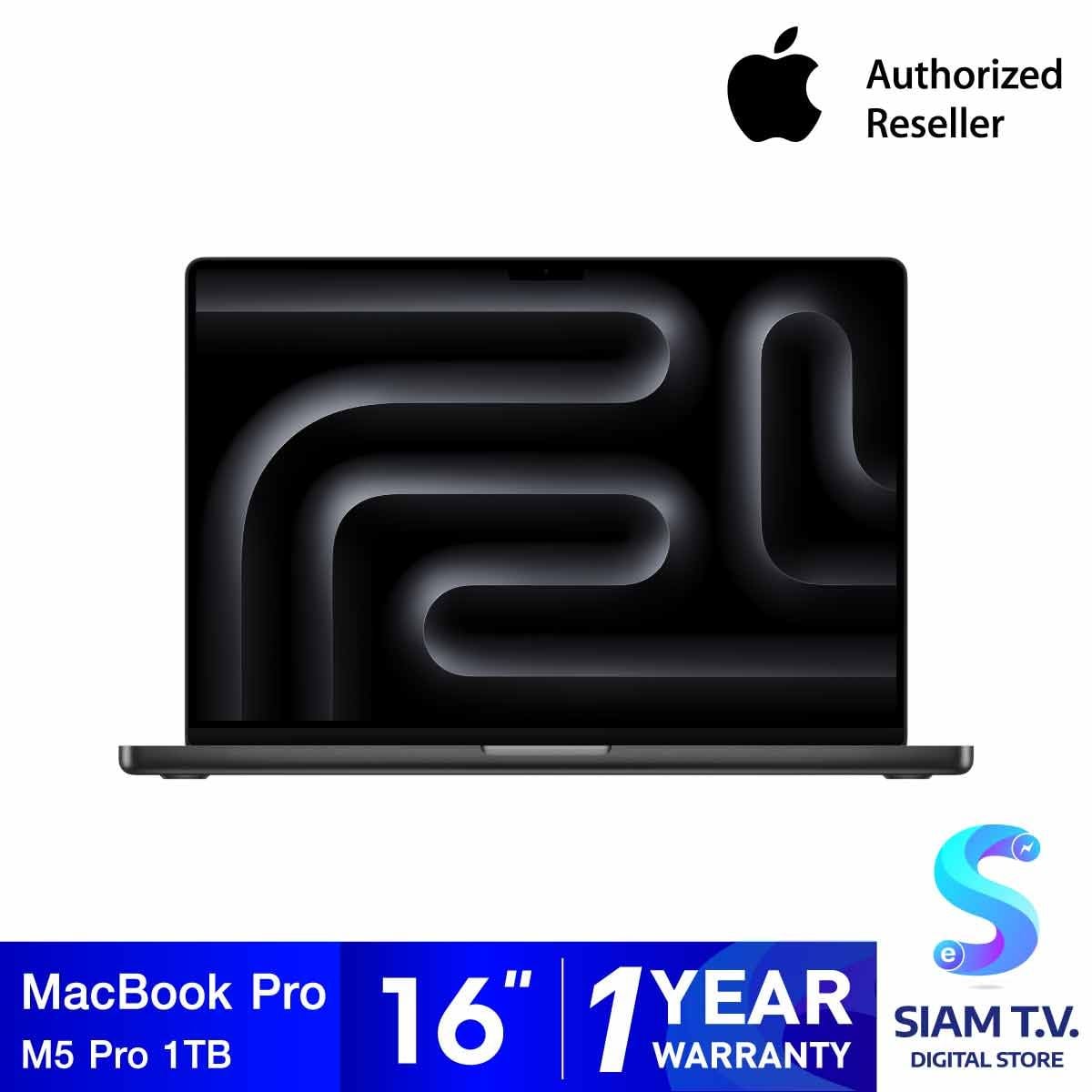 Apple MacBook Pro รุ่น 16 นิ้ว สีดำสเปซแบล็ค ชิป M5 Pro 18 core CPU and 20 core GPU,24GB/1TB SSD