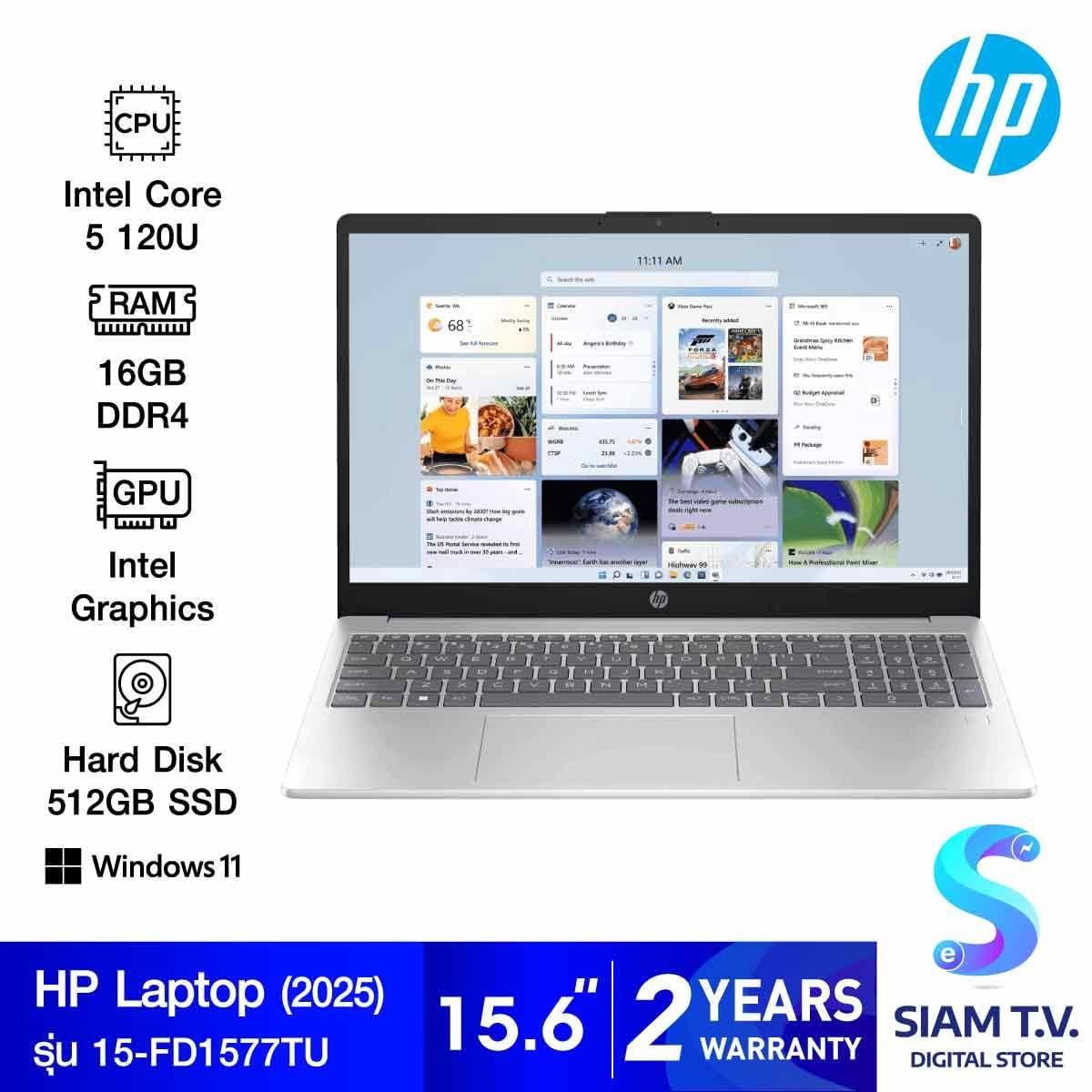 NOTEBOOK (โน้ตบุ๊ค) HP 15-FD1577TU (SILVER)