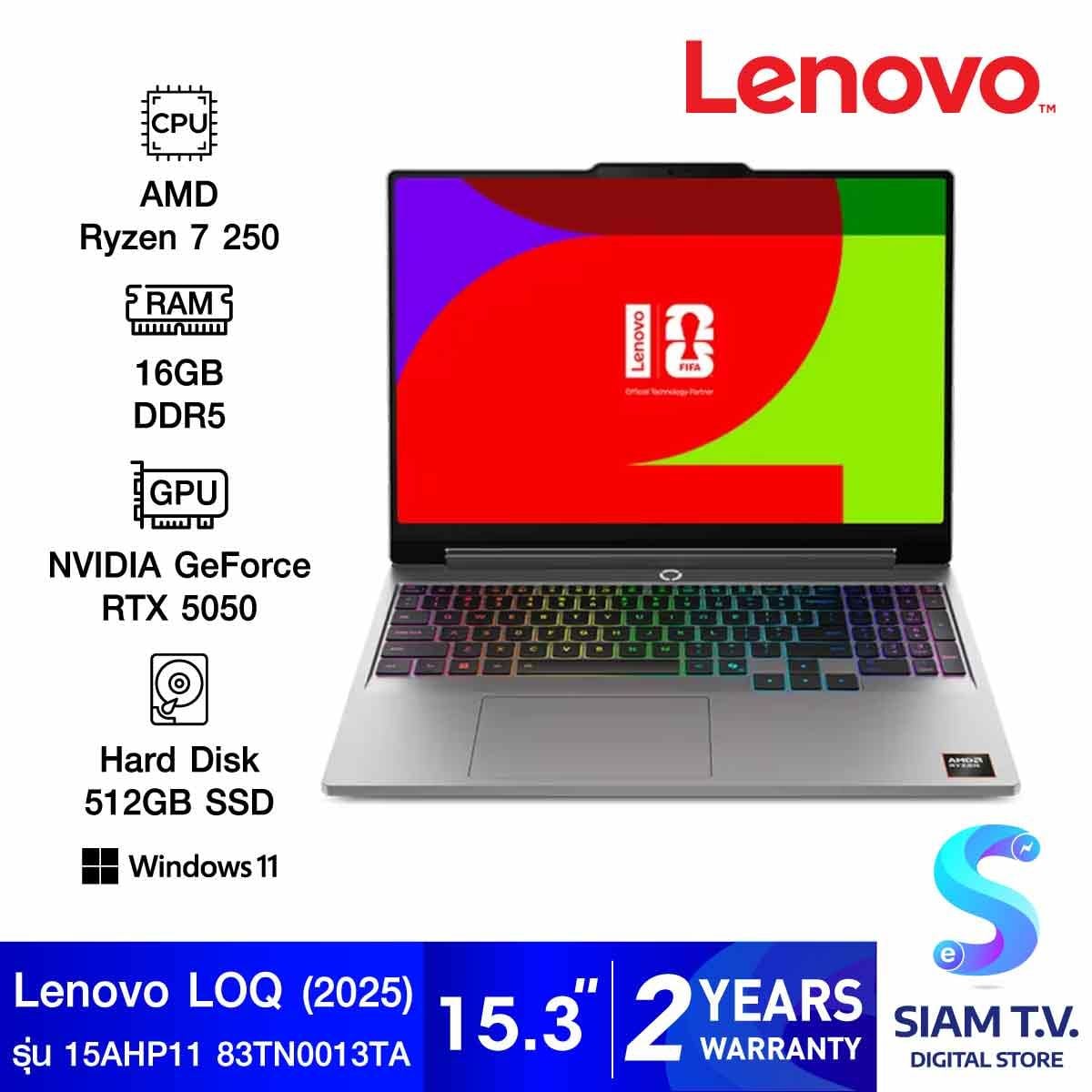 NOTEBOOK (โน้ตบุ๊ค) LENOVO LOQ 15AHP11 83TN0013TA (LUNA GREY)