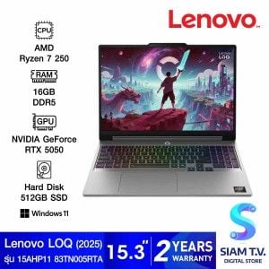 NOTEBOOK (โน้ตบุ๊ค) LENOVO LOQ 15AHP11 83TN005RTA (LUNA GREY)