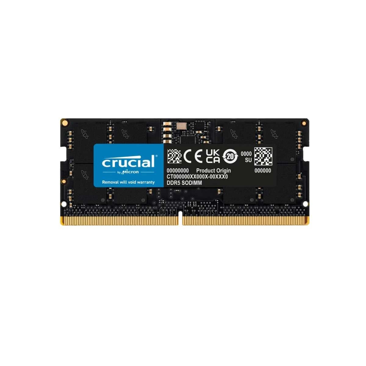 RAM NOTEBOOK (แรมโน้ตบุ๊ค) CRUCIAL 8GB DDR5-4800 SODIMM CL40 16Gbit (CT8G48C40S5)