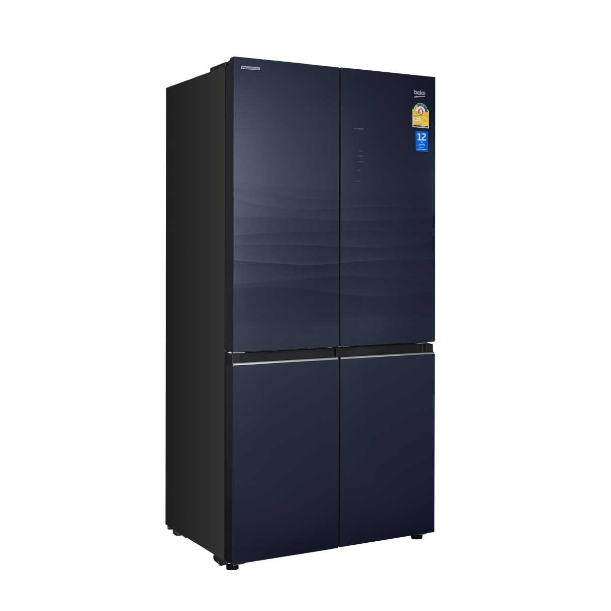 BEKO ตู้เย็น 4 ประตู 18.4Q INVERTER กระจกน้ำเงิน รุ่น GNO52251HFSGBLTH