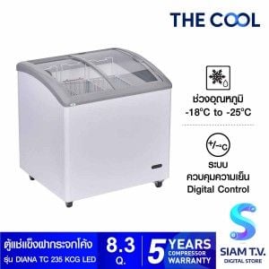 THE COOL ตู้แช่ไอศกรีมกระจกโค้ง 8.3Qnรุ่นnDIANATC235 KCG LED