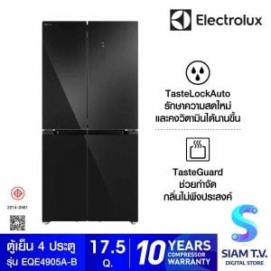 ELECTROLUX ตู้เย็นFrench Door แบบ 4 ประตู ความจุ 496 ลิตร กระจกดำ 17.5Q รุ่นEQE4905A-B