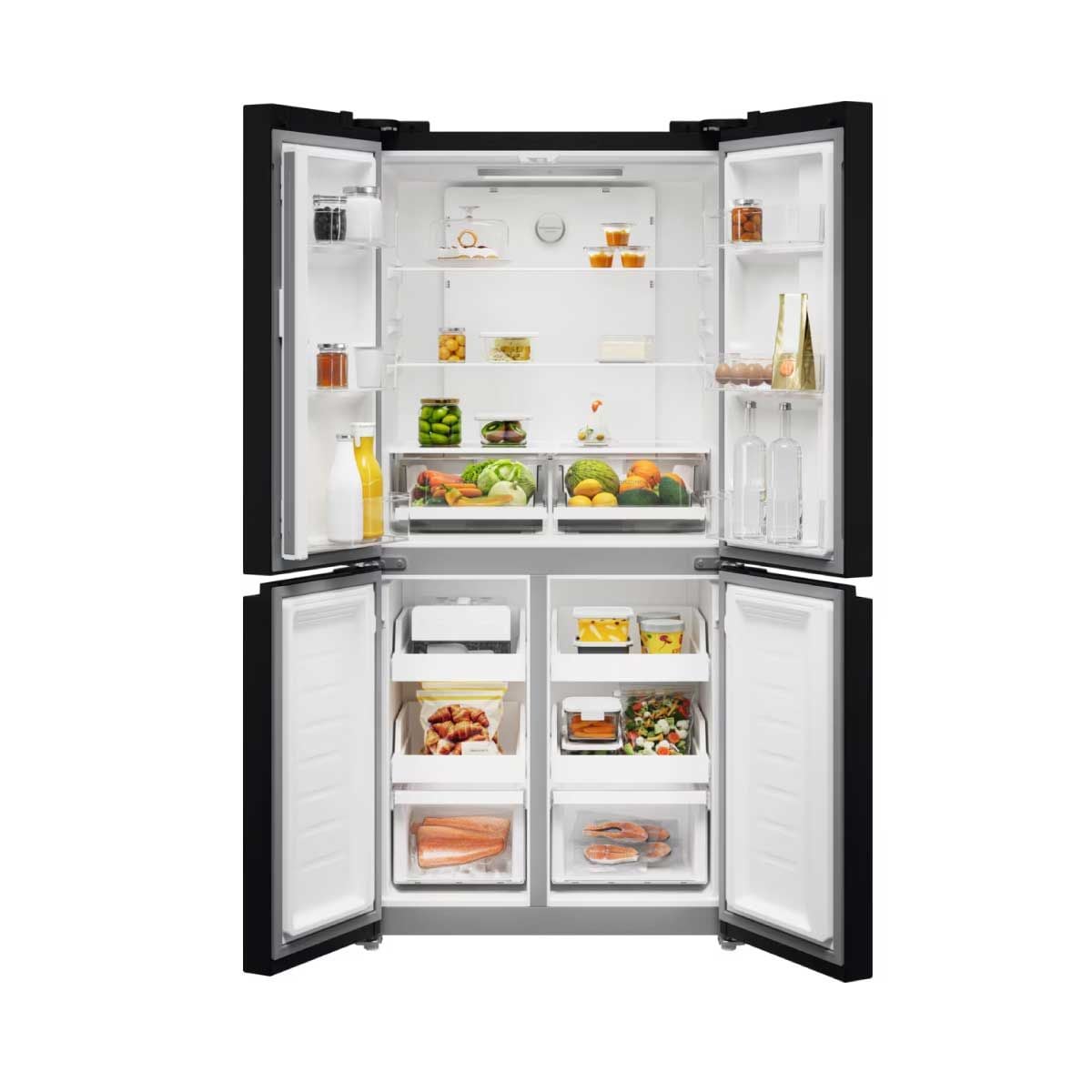 ELECTROLUX ตู้เย็นFrench Door แบบ 4 ประตู ความจุ 496 ลิตร กระจกดำ 17.5Q รุ่นEQE4905A-B