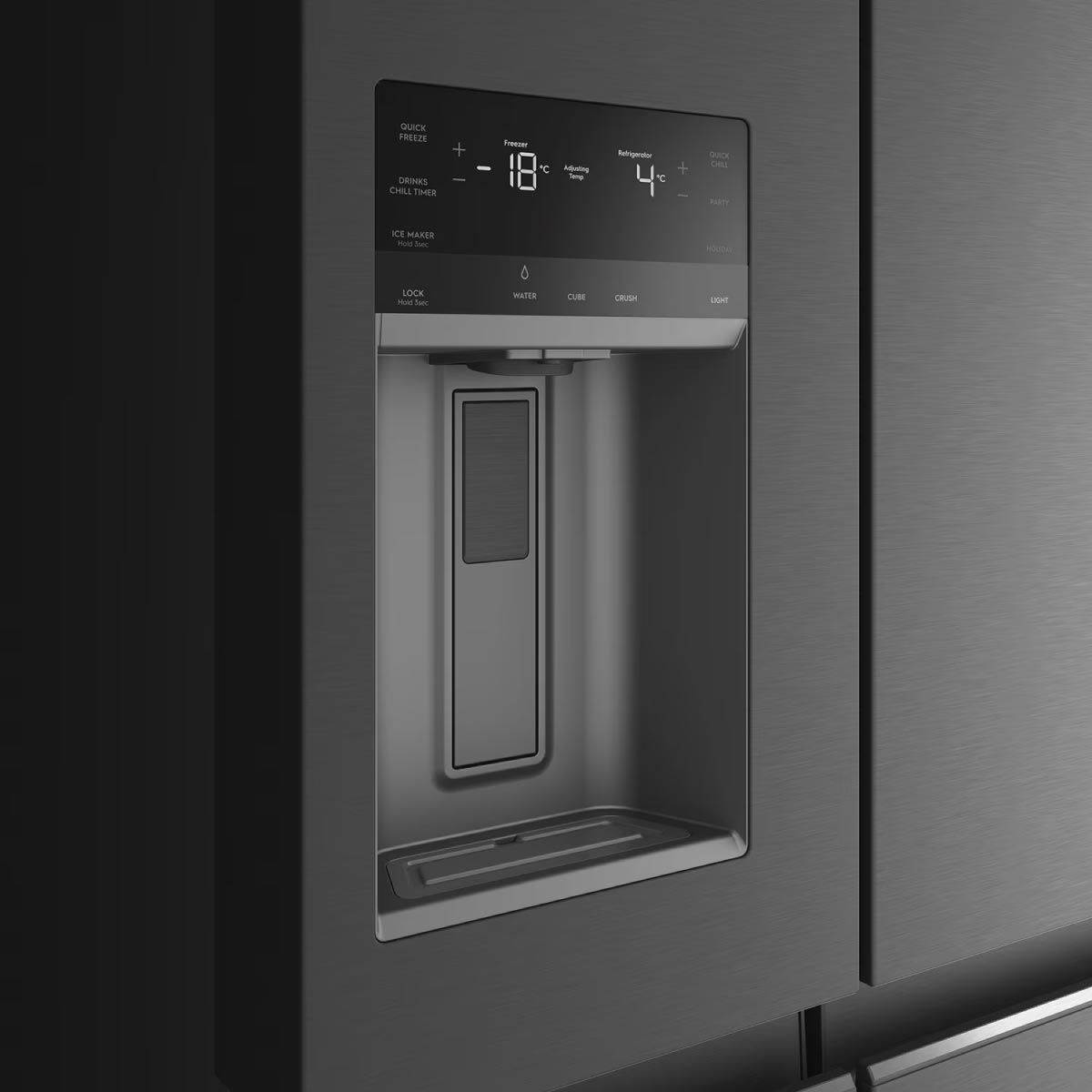 ELECTROLUX ตู้เย็น 4 ประตู 21.5Q มีที่กดน้ำ สีเทา รุ่นEQE6179B-B