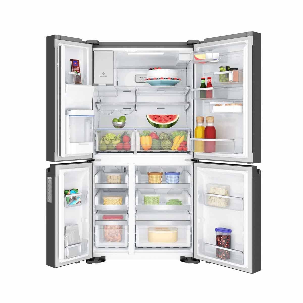 ELECTROLUX ตู้เย็น 4 ประตู 21.5Q มีที่กดน้ำ สีเทา รุ่นEQE6179B-B