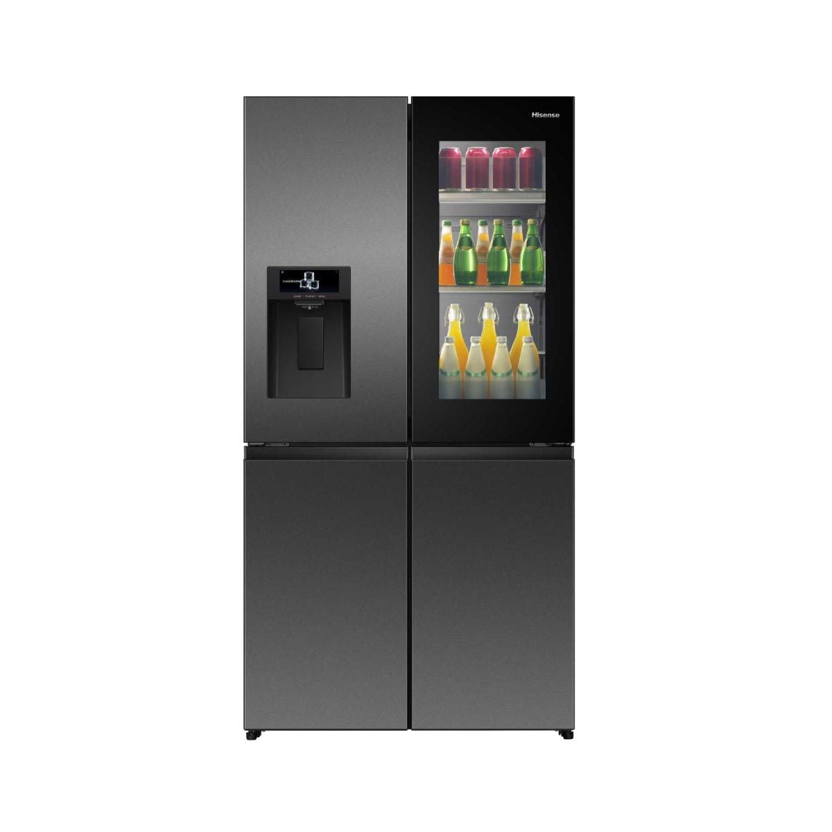 HISENSE  ตู้เย็น4ประตู22.1Q กระจกดำ Inverter รุ่นRQ600P7AB