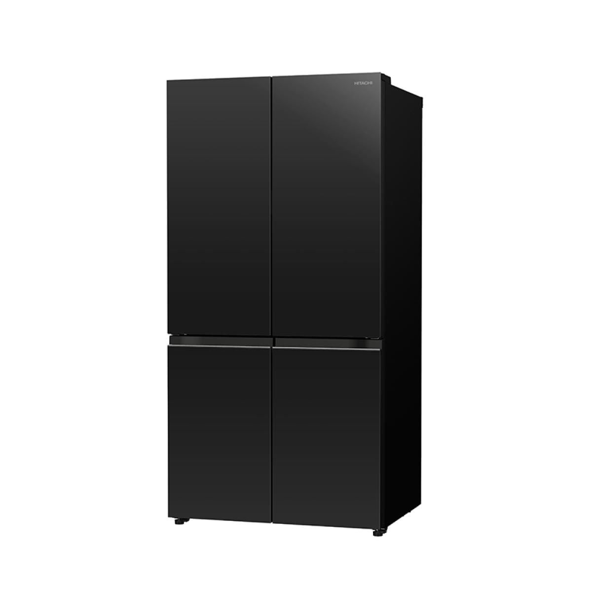 HITACHI ตู้เย็น 4 ประตู มัลติดอร์ French Bottom Freezer 19.8Q กระจกดำ รุ่น RWB640PTH1