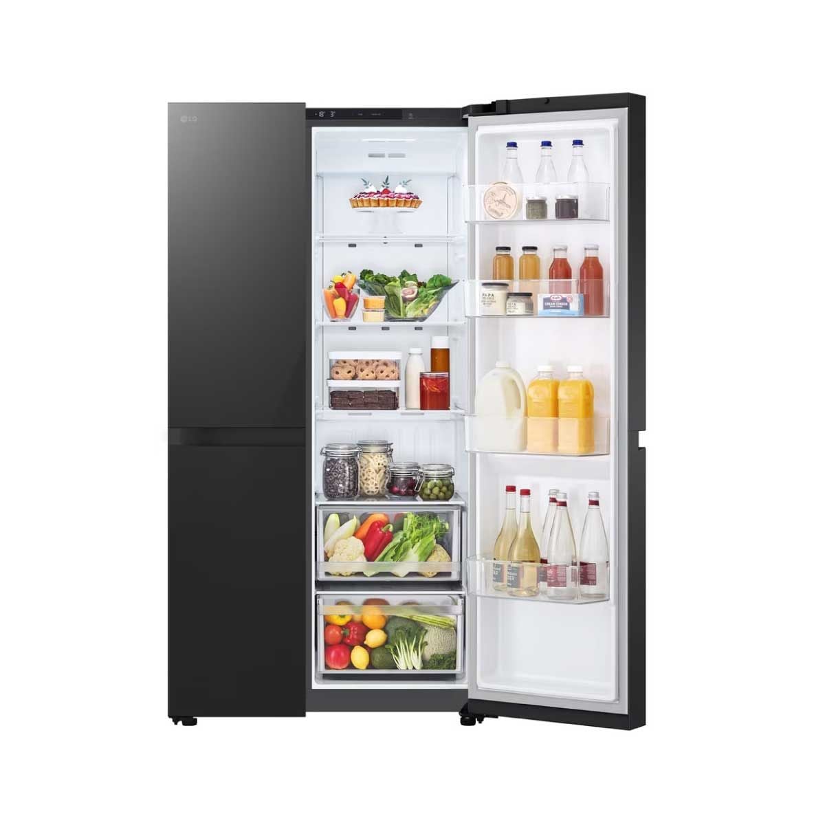 LG ตู้เย็นSidebySide23.1Q กระจกดำ GC-B257KGHW