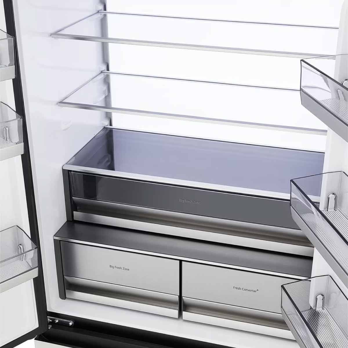 LG ตู้เย็น4ประตู18.1Q INVERTER กระจกขาว รุ่นGC-B52APGAM