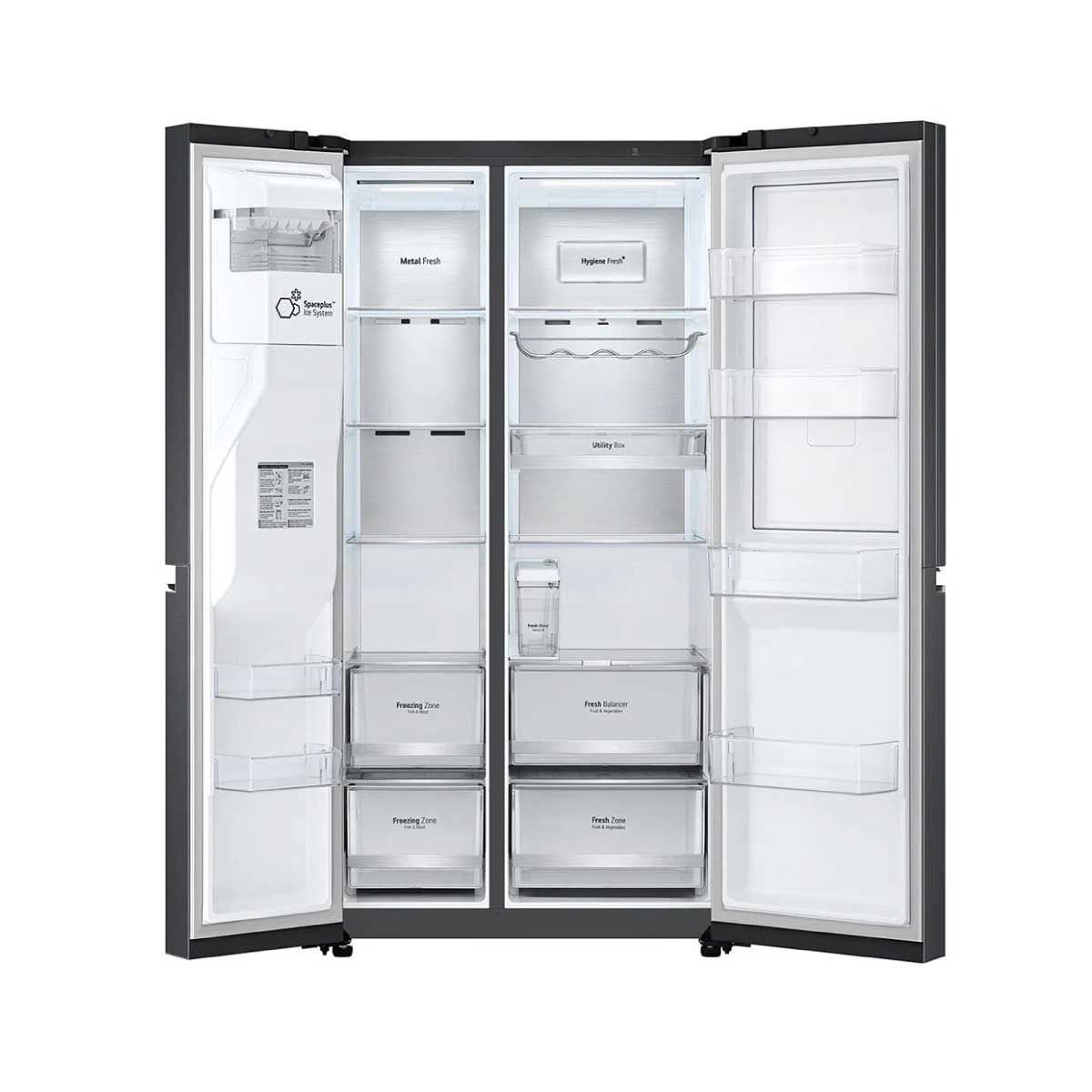 LG  ตู้เย็นSide by Side 22.4Q พร้อมที่กดน้ำแข็ง Wifi  รุ่น GC-J257SQZW สีดำ