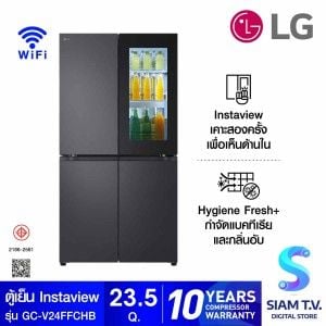 LG  ตู้เย็นInstaview23.5Q Wifi สีดำ รุ่น GC-V24FFCHB