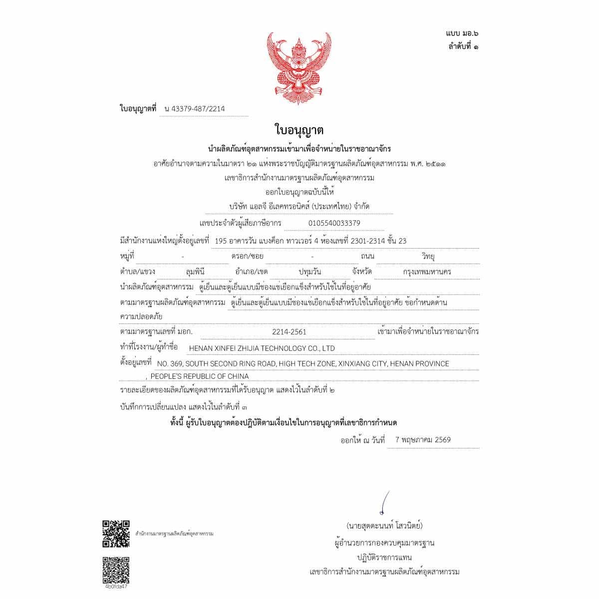 LG ตู้เย็น 2 ประตู 6.6Q รุ่น GN-B202SFIR