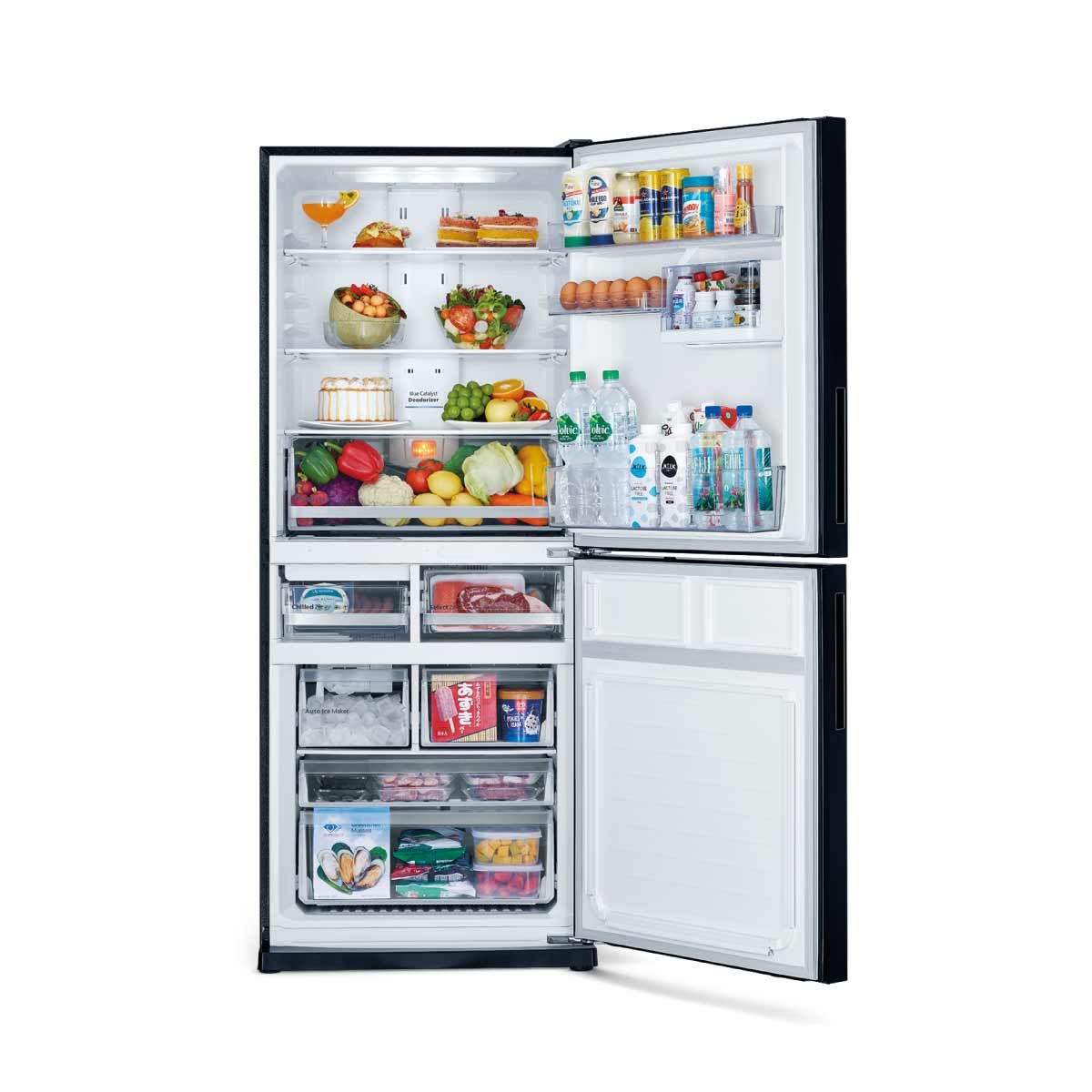 MITSUBISHI ELECTRIC  ตู้เย็น BOTTOM FREEZER 14.9Q  สีดำ รุ่น MR-HS46EXGB
