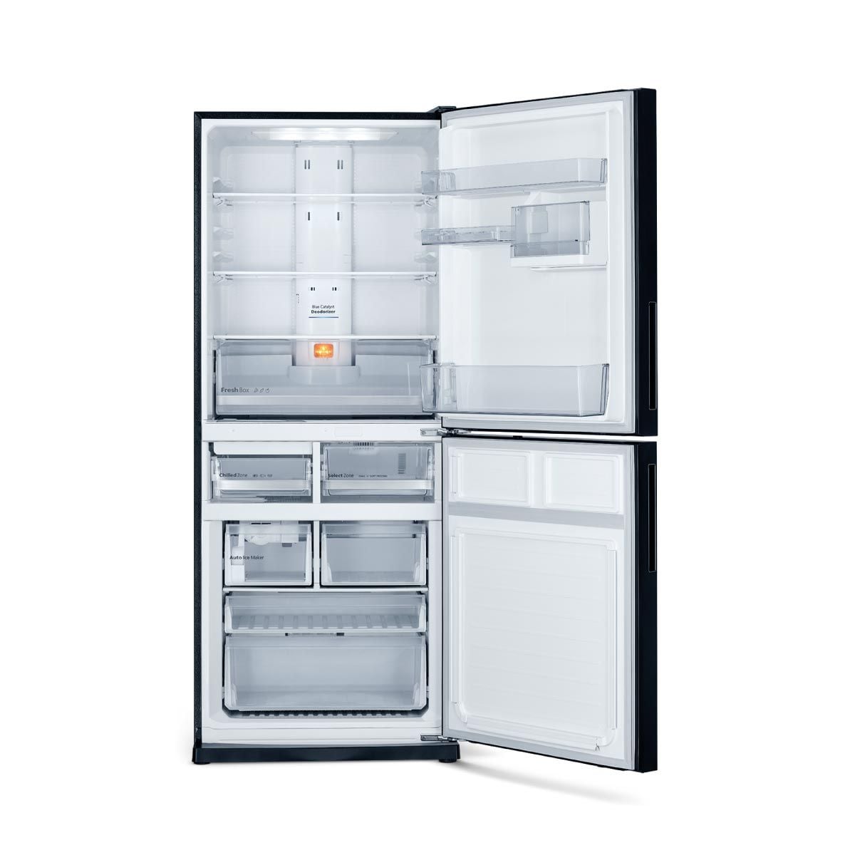 MITSUBISHI ELECTRIC  ตู้เย็น2ประตู 14.9 Q BOTTOM FREEZER สีดำ รุ่น MR-HGS46EY-GBK