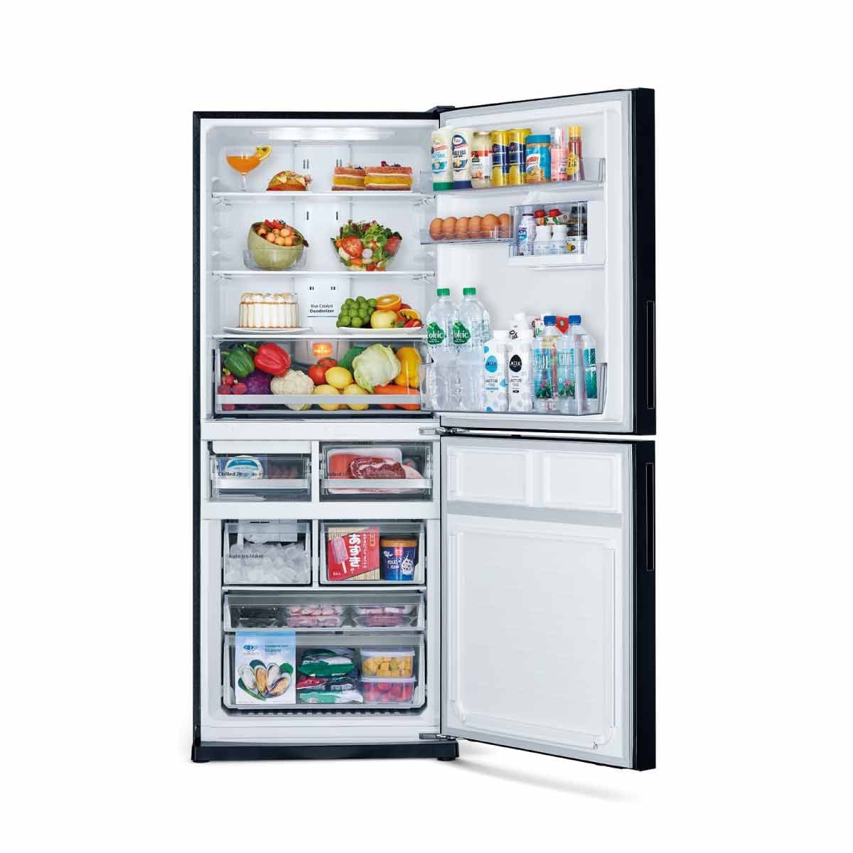 MITSUBISHI ELECTRIC  ตู้เย็น2ประตู 14.9 Q BOTTOM FREEZER สีดำ รุ่น MR-HGS46EY-GBK