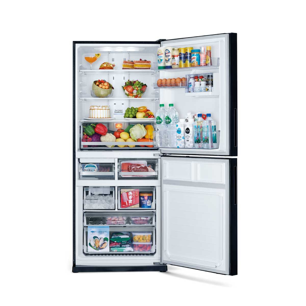 MITSUBISHI ELECTRIC  ตู้เย็น BOTTOM FREEZE 14.9Q สีเงิน รุ่น MR-HS46EXSDS
