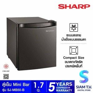 SHARP ตู้เย็นมินิบาร์ 1.7Q สีดำ รุ่นSJ-MB50-B