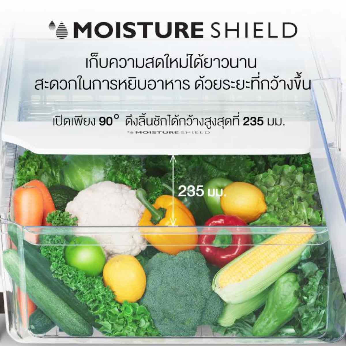 SHARP  ตู้เย็น 2 ประตู 15.2Q Inverter สีเทาเข้ม รุ่น SJ-XP470TP-DK