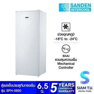 SANDEN ตู้แช่แข็งประตูทึบทรงยืน 6.5Q รุ่น SFH-0650