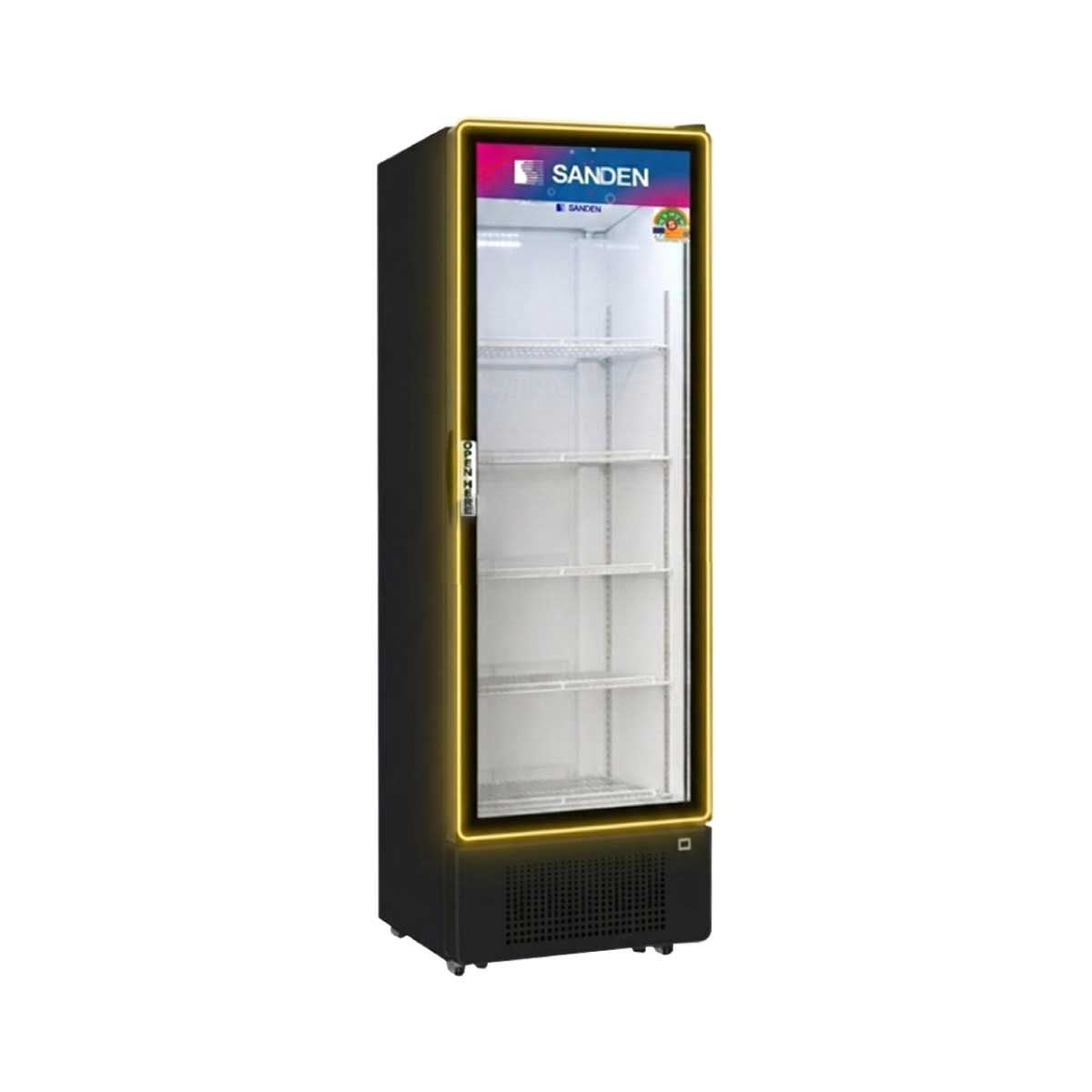 SANDEN ตู้แช่เย็น 1ประตู 12.9Q รุ่นSPD-0500P+BK LED Yellow