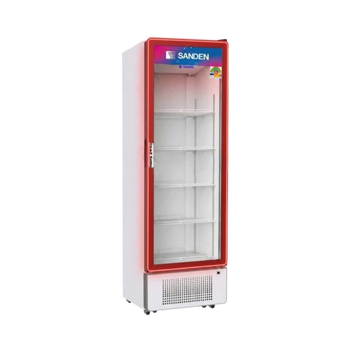 SANDEN ตู้แช่เย็น 1ประตู 12.9Q รุ่นSPD-0500P+WH LED Red