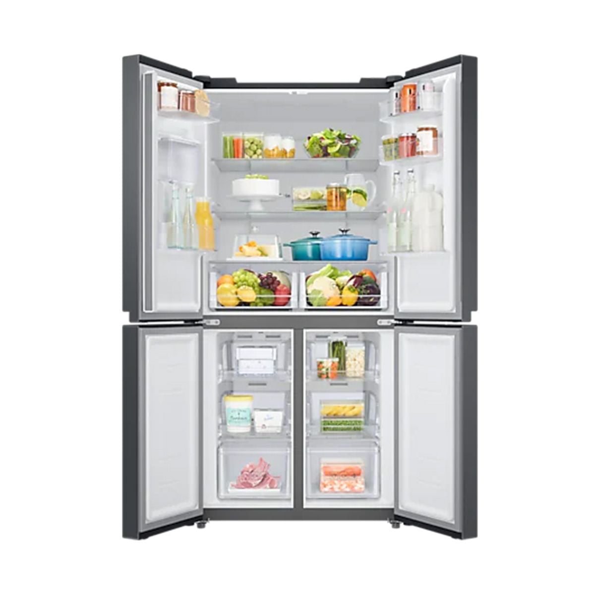 SAMSUNG ตู้เย็นMultidoor 4 ประตู  กดน้ำ17.3Q รุ่น RF48A4010B4/ST