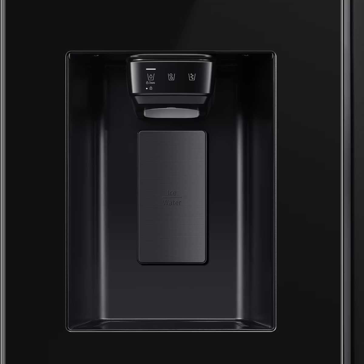 SAMSUNG ตูู้เย็น Side by Side Side SpaceMax 22.4Q Ai กระจกดำ รุ่น RS70F65K1BST