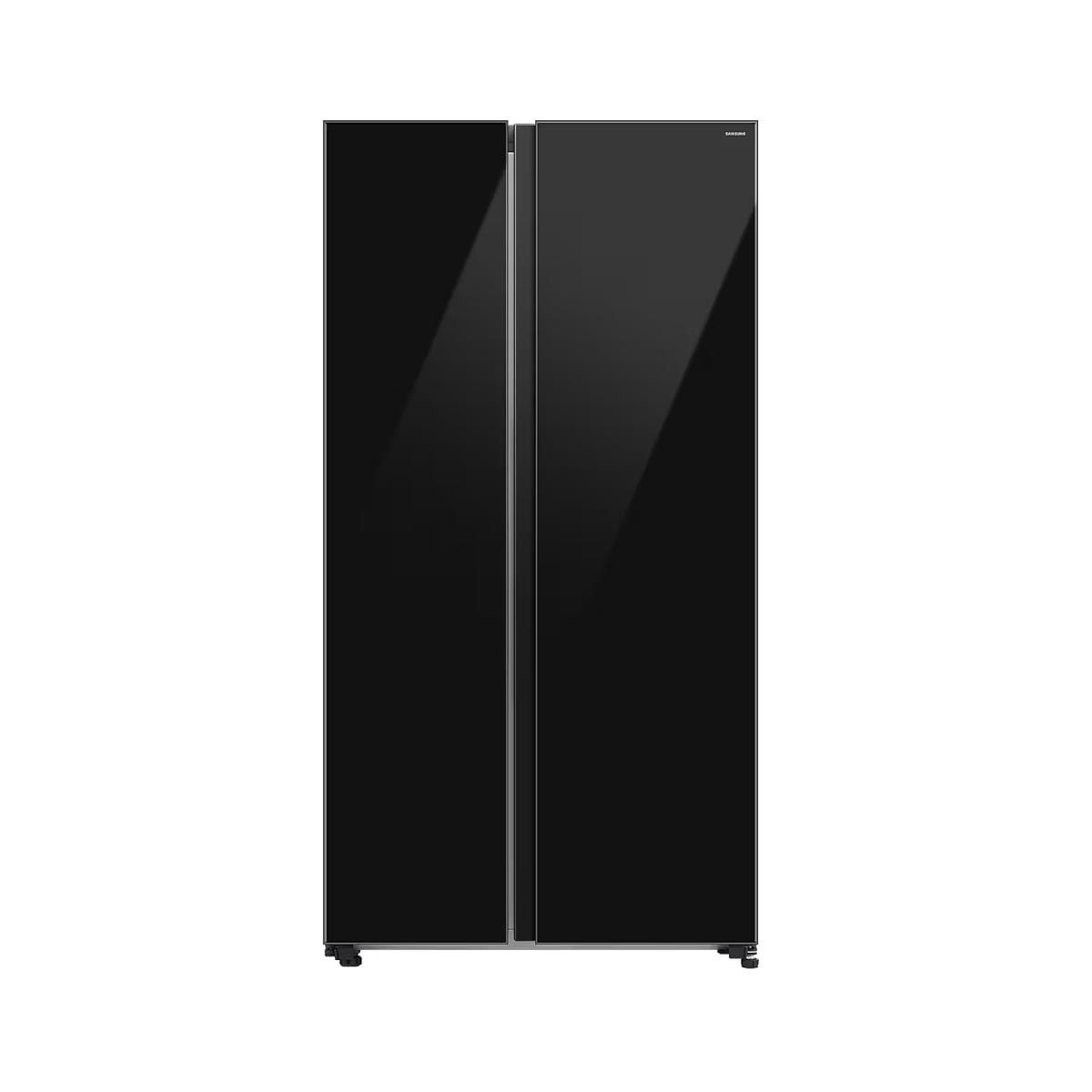 SAMSUNG ตู้เย็น Side by Side SpaceMax Technology 655L Ai กระจกดำ รุ่น RS70F65Q1BST