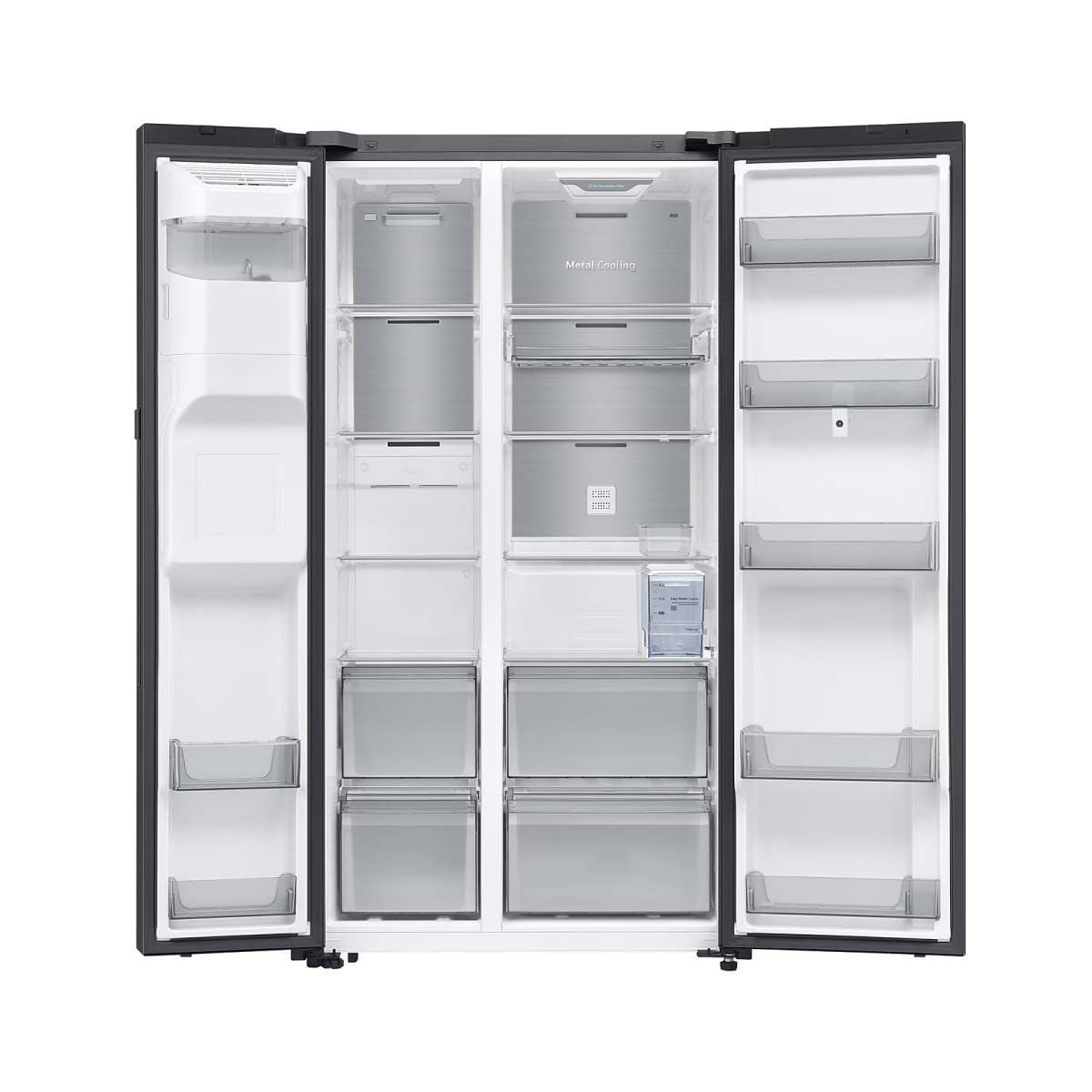 SAMSUNG ตู้เย็น Side by Side Family Hub AI 21.7Q 615L รุ่น RS90F65A2FST