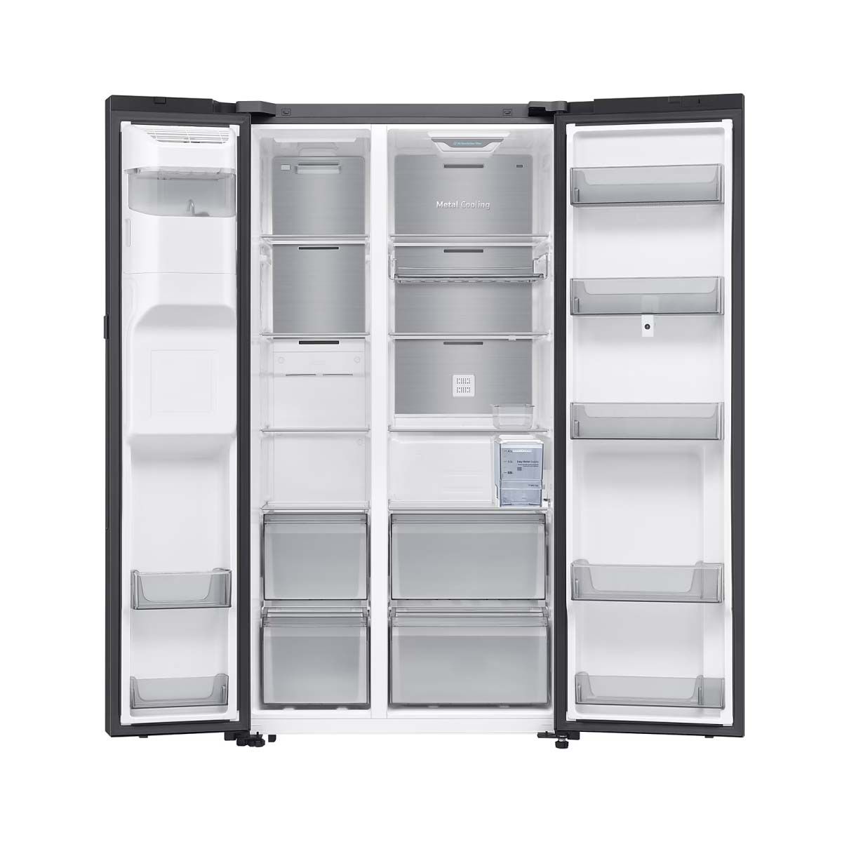 SAMSUNG ตู้เย็น Side by Side Family Hub AI 21.7Q 615L รุ่น RS90F65A2FST