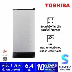TOSHIBA ตู้เย็น 1 ประตู ความจุ 6.4 คิว สีเทา รุ่น GR-D189