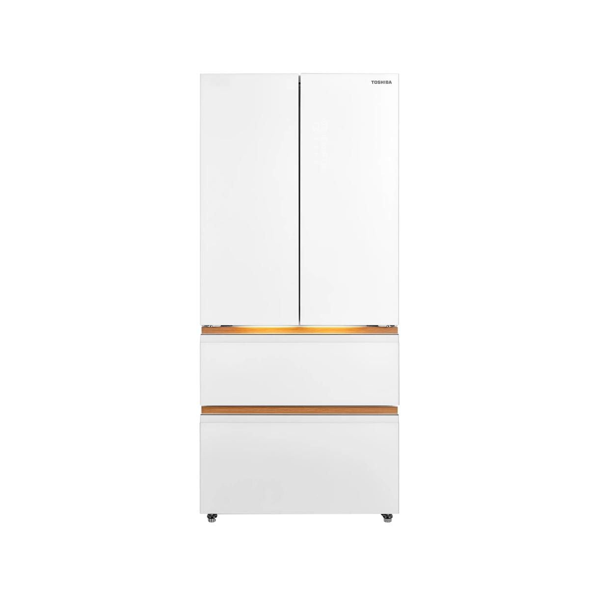 TOSHIBA ตู้เย็น 4 ประตู French Door 18.8Q กระจกขาว รุ่น GR-RF690WI-PGTH(67)