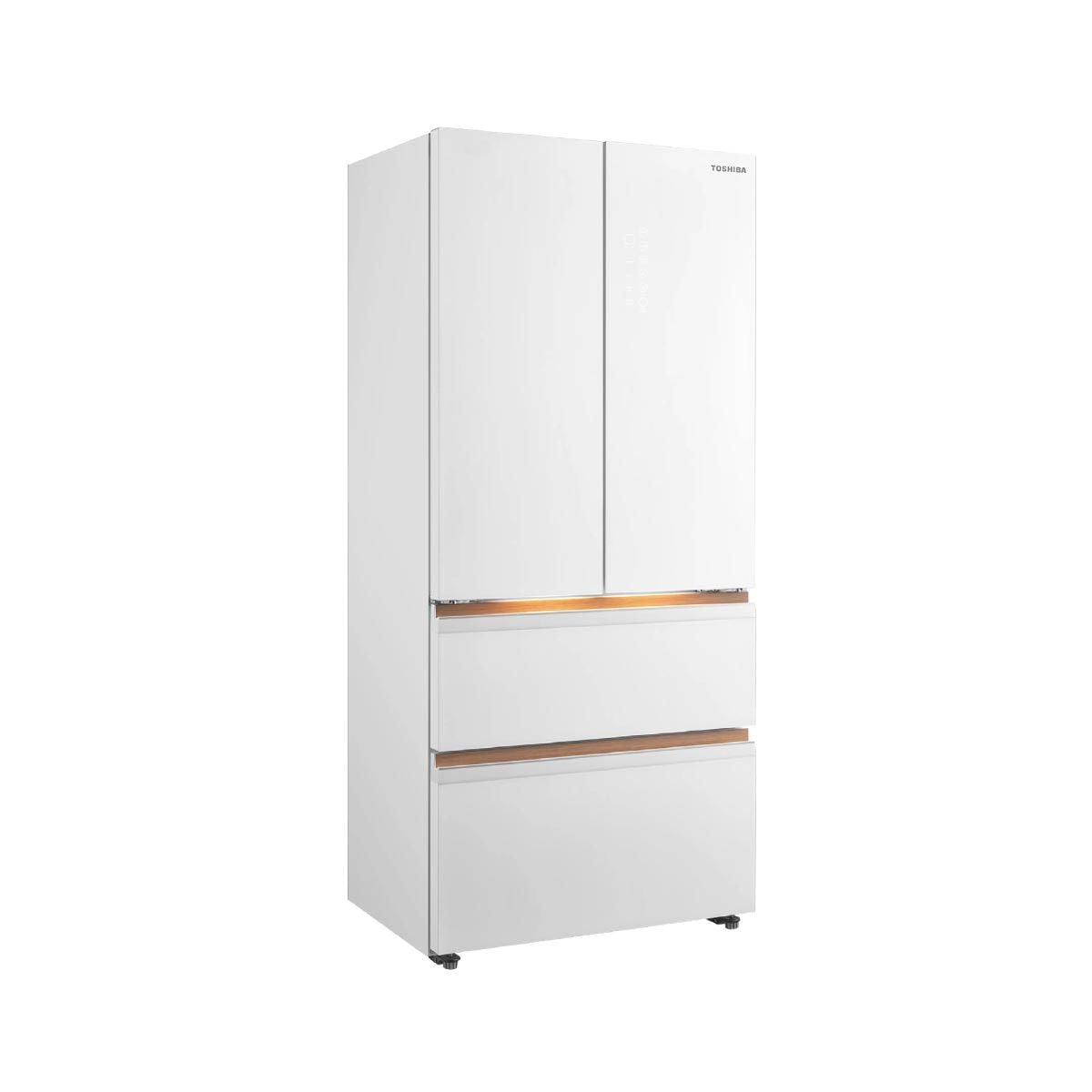 TOSHIBA ตู้เย็น 4 ประตู French Door 18.8Q กระจกขาว รุ่น GR-RF690WI-PGTH(67)