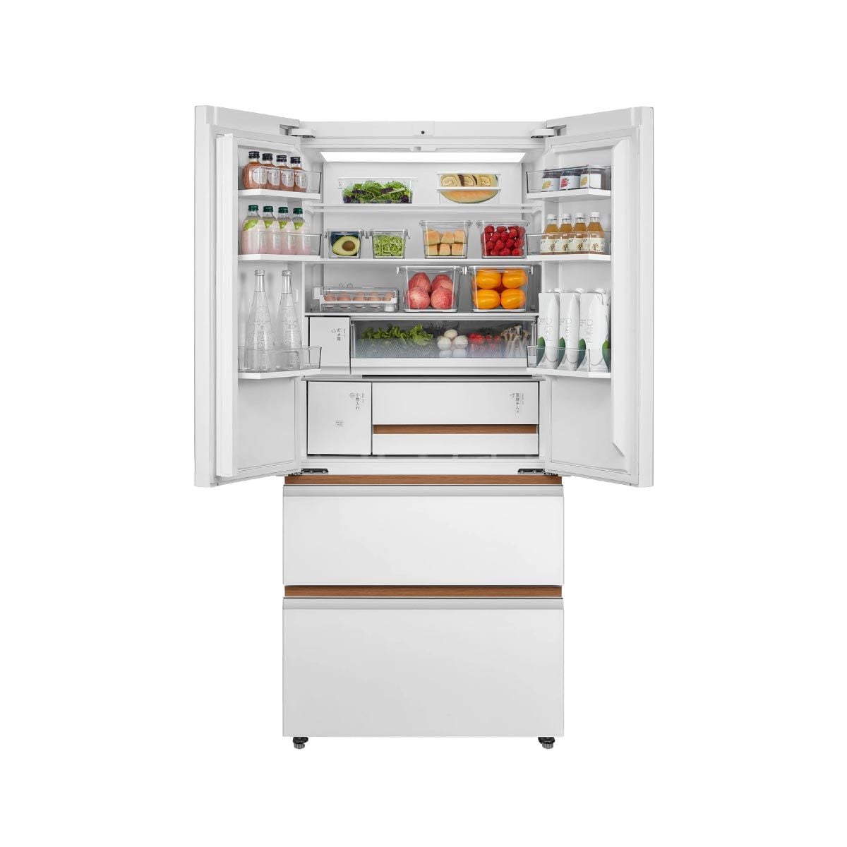TOSHIBA ตู้เย็น 4 ประตู French Door 18.8Q กระจกขาว รุ่น GR-RF690WI-PGTH(67)