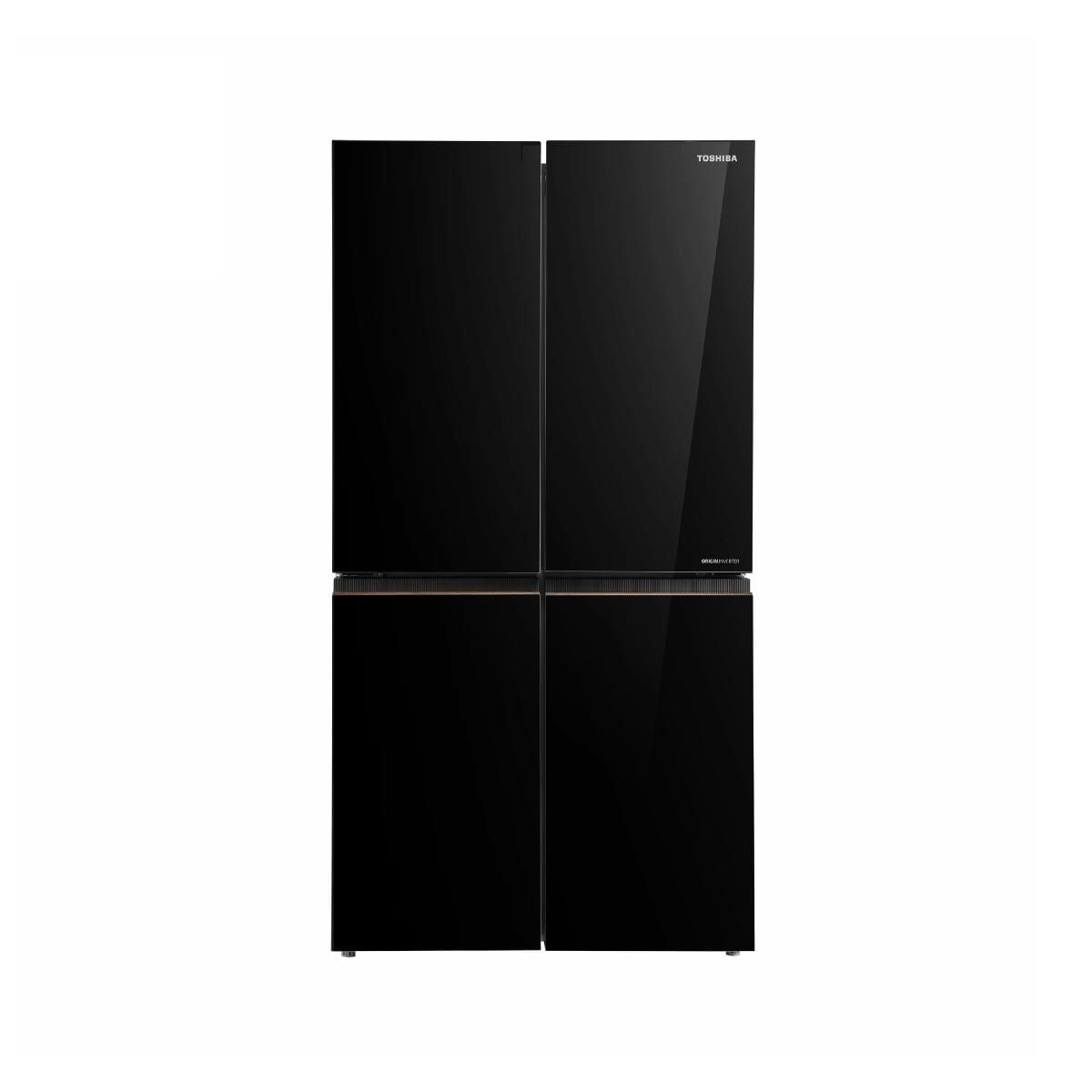 TOSHIBA ตู้เย็น 4 ประตู 25.1Q Wifi กระจกสีดำ Auto ice รุ่น GR-RF895WIA-PGTH(22)